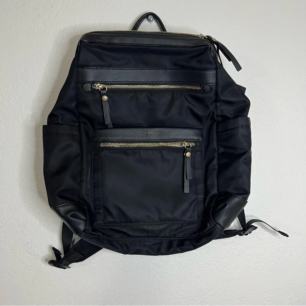 Tutilo New York Boost Black Nylon Leather Backpack School Laptop Bag‎ Travel